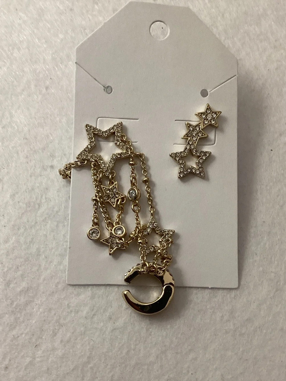 Emily in Paris Gold-Tone 2-Pc. Set Pavé Star Stud Single Earring & Ear Climber